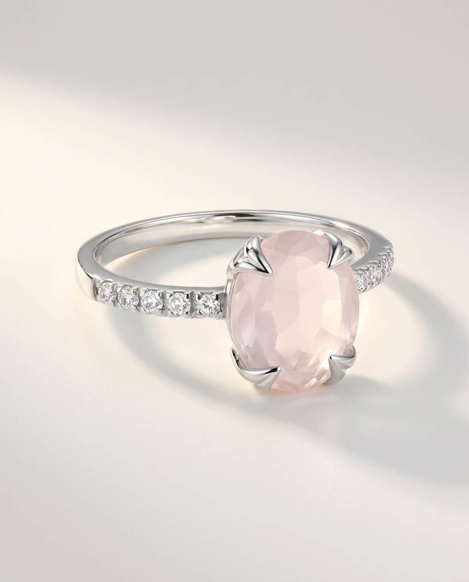Lumière Ring · Rose Quartz · 925 Sterling Silver