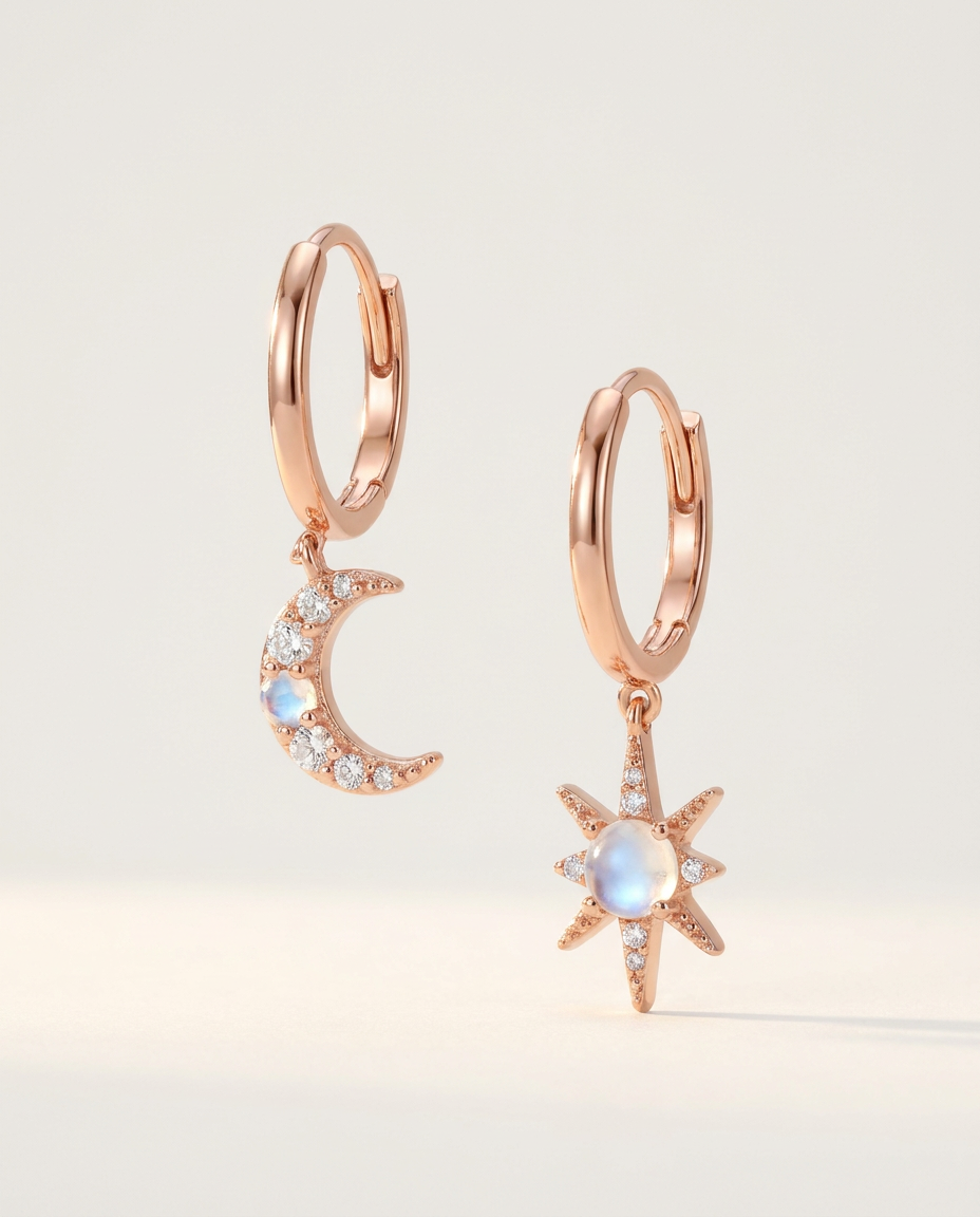 Astre Hoops · 18k Rose Gold Vermeil